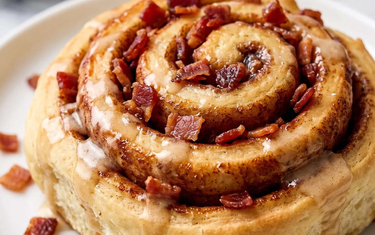 Easy Maple Beef Bacon Cinnamon Rolls